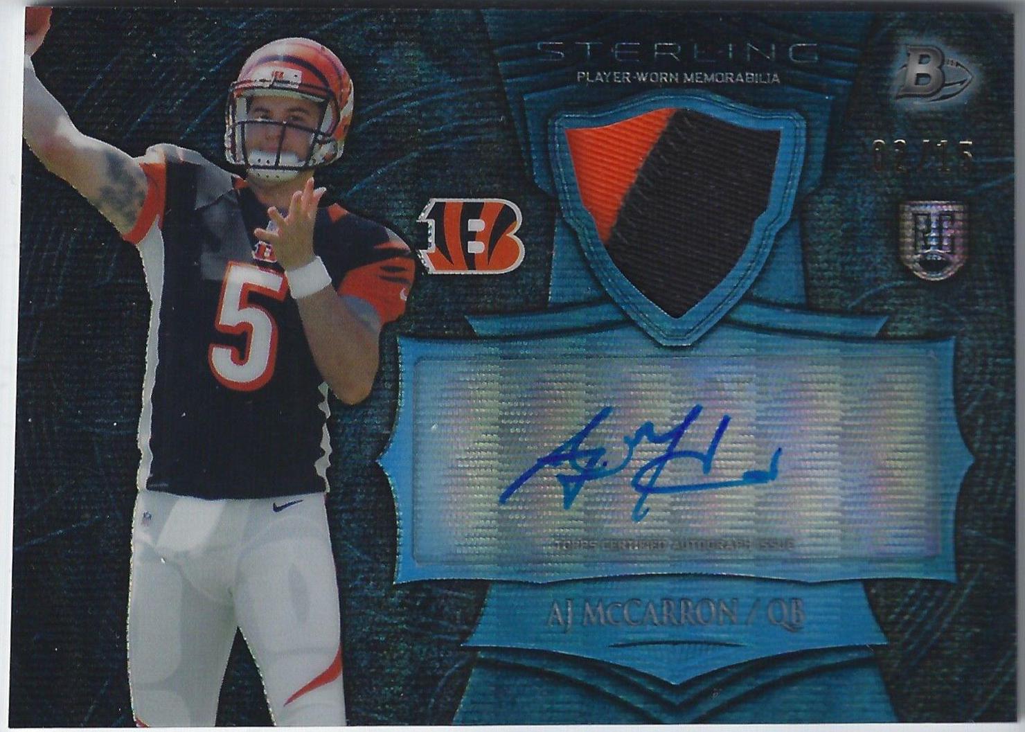 AJ McCarron [Pulsar Refractor] #BSAAM Football Cards 2014 Bowman Sterling Autograph