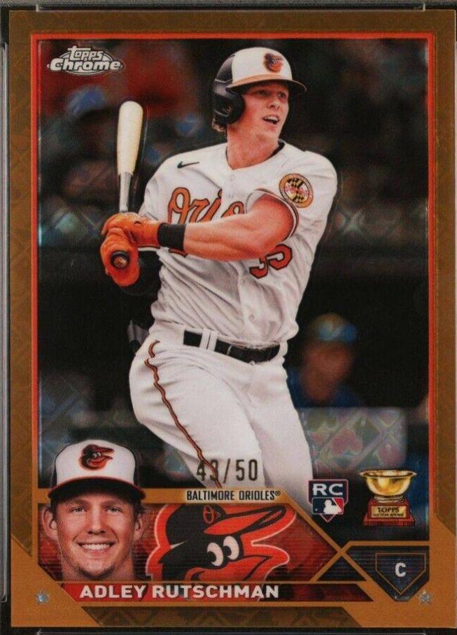 Adley Rutschman [Logofractor Gold] #1 Baseball Cards 2023 Topps Chrome