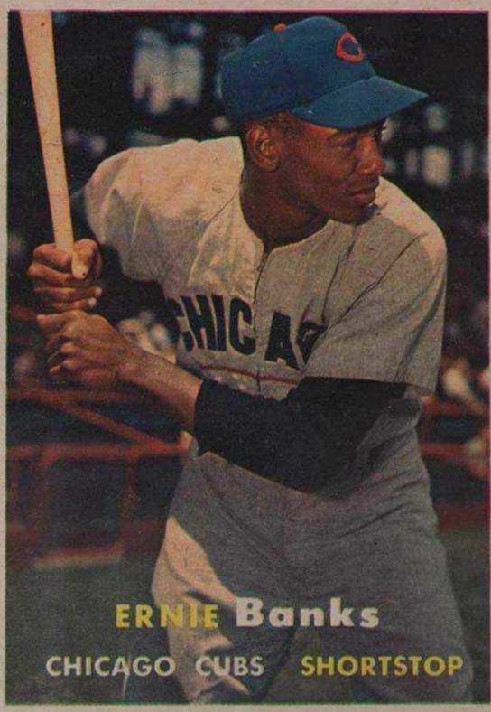 1957 Topps Vintage HOF #55 Ernie Banks high quality Chicago Cubs