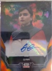 Emilia Clarke as Qi'ra [Orange Refractor] #A-EC Star Wars 2024 Topps Chrome Galaxy Autograph