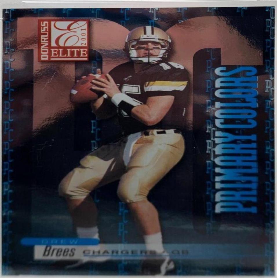 Drew Brees [Blue] #PC-8 Football Cards 2001 Panini Donruss Elite Primary Colors