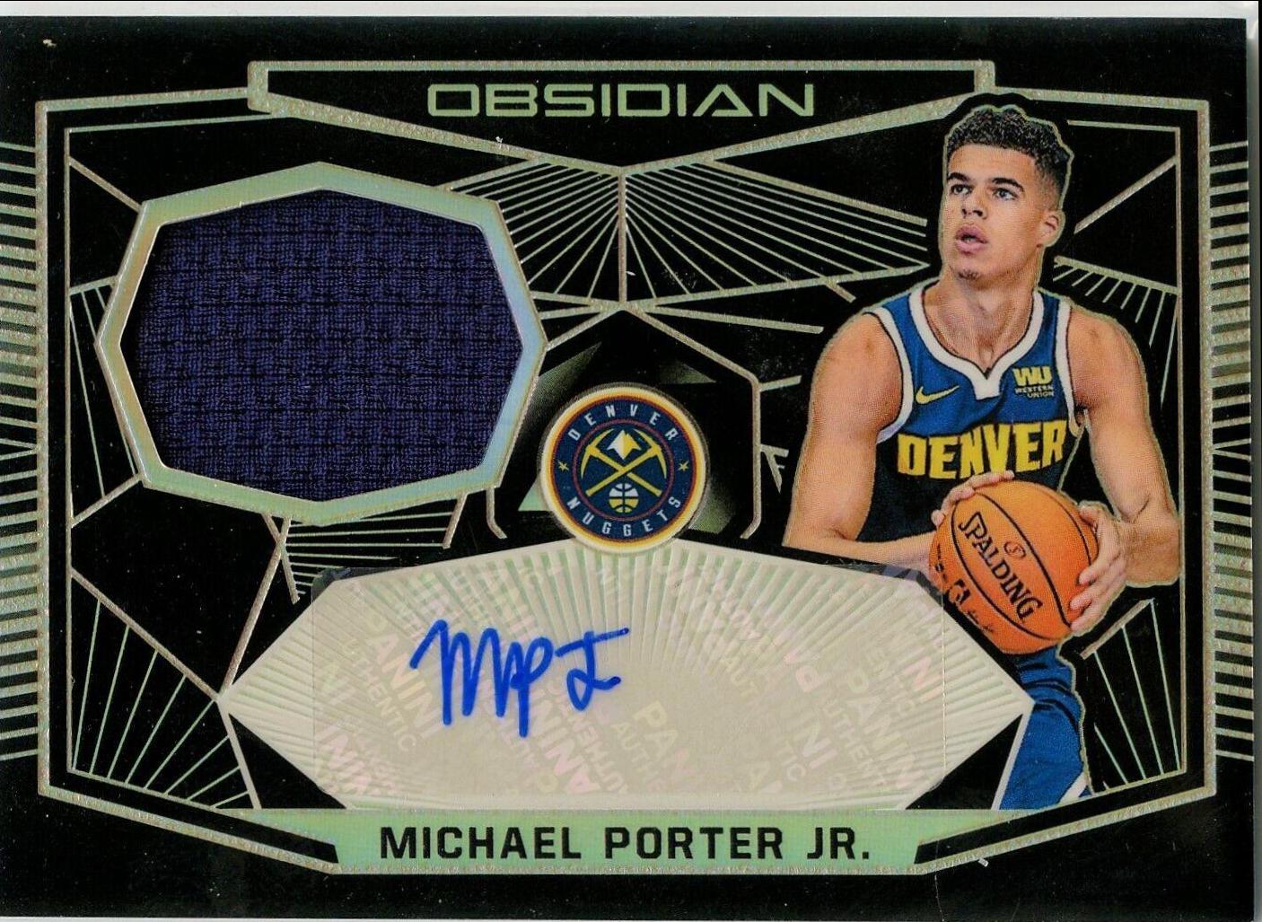 Michael Porter Jr. #MPJ Basketball Cards 2018 Panini Obsidian Rookie Jersey Autographs