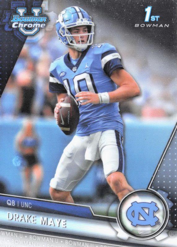 Drake Maye 200 Prices 2023 Bowman Chrome University Football Cards