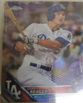 Corey Seager [Purple Refractor] #150 Baseball Cards 2016 Topps Chrome