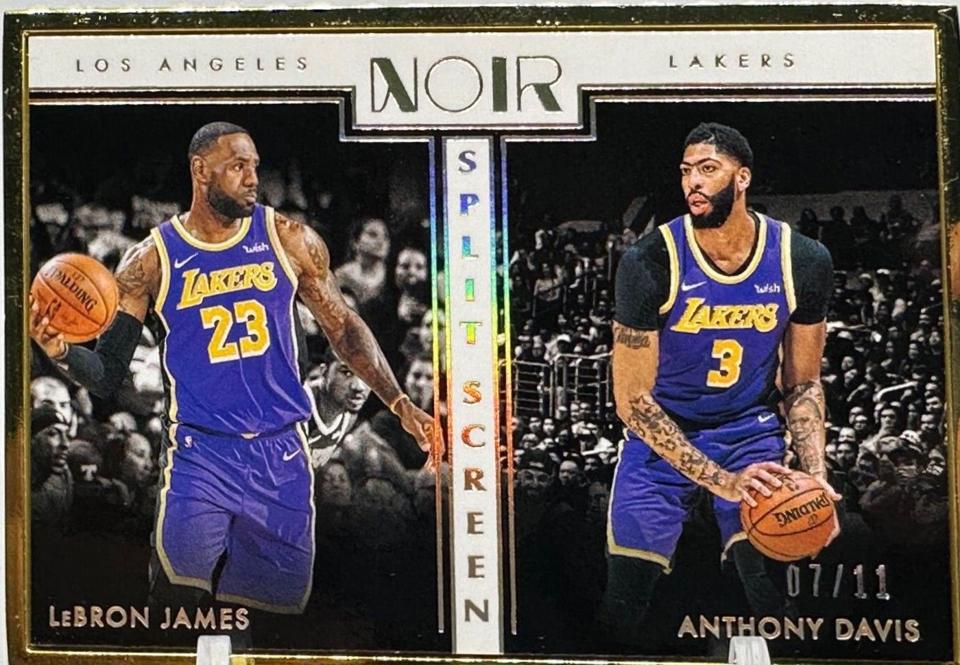 Anthony Davis, LeBron James [Metal Frame] #279 Basketball Cards 2019 Panini Noir