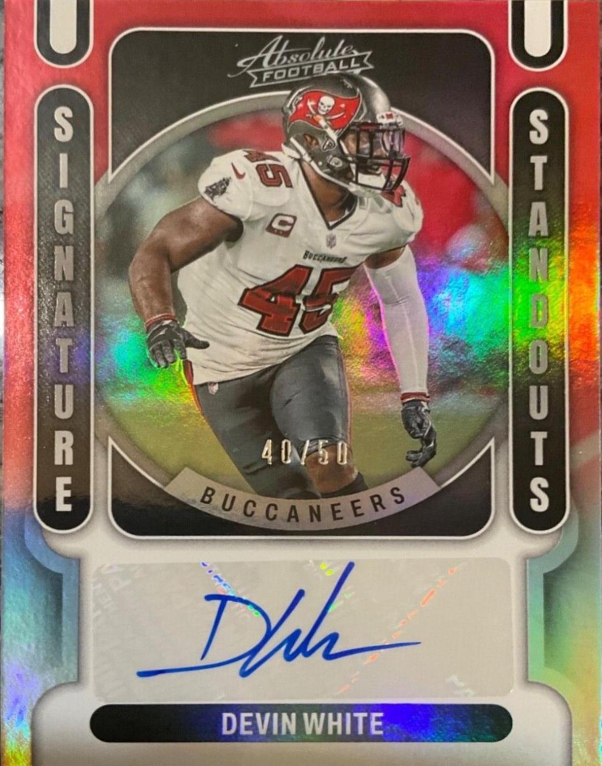 Devin White [Red] #SS-DW Football Cards 2022 Panini Absolute Signature Standouts