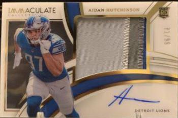 Michigan/Detroit #/25 Aidan Hutchinson 2024 NT RPA booklet on card auto