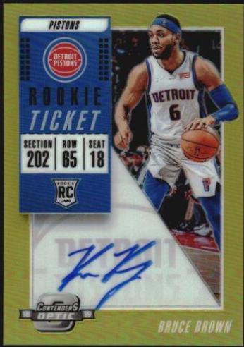 Bruce Brown [Blue Jersey Autograph] #102 Basketball Cards 2018 Panini Contenders Optic