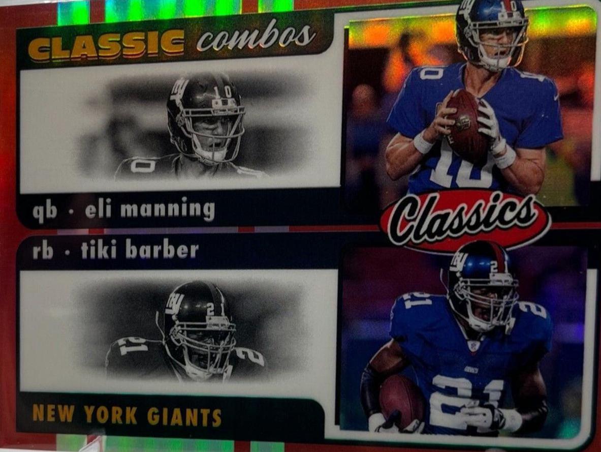 Eli Manning, Tiki Barber [Red] #CC-9 Football Cards 2022 Panini Classics Combos