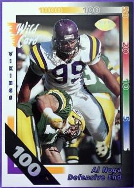 Al Noga [100 Stripe] #65 Football Cards 1992 Wild Card