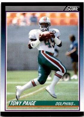 Tony Paige #40T Football Cards 1990 Panini Score Supplemental