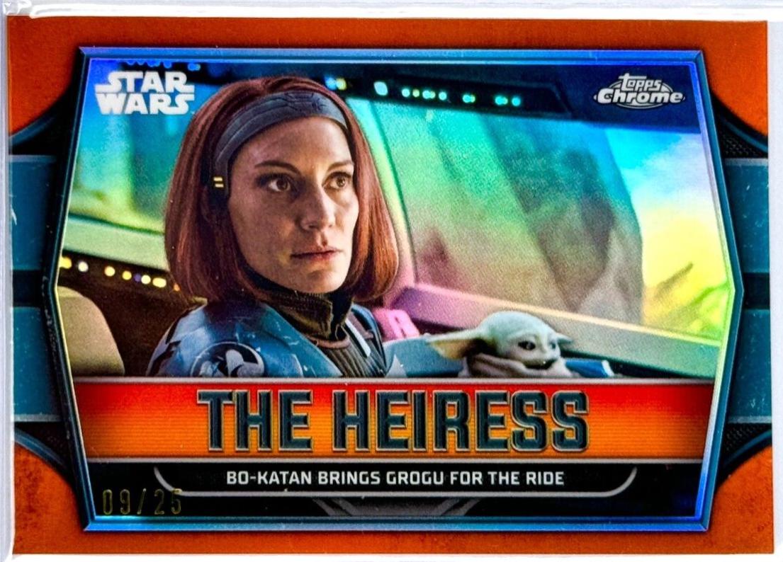 Bo-Katan Rescues The Mandalorian [Rebel Orange Refractor] #TH-6 Star Wars 2024 Topps Chrome The Heiress