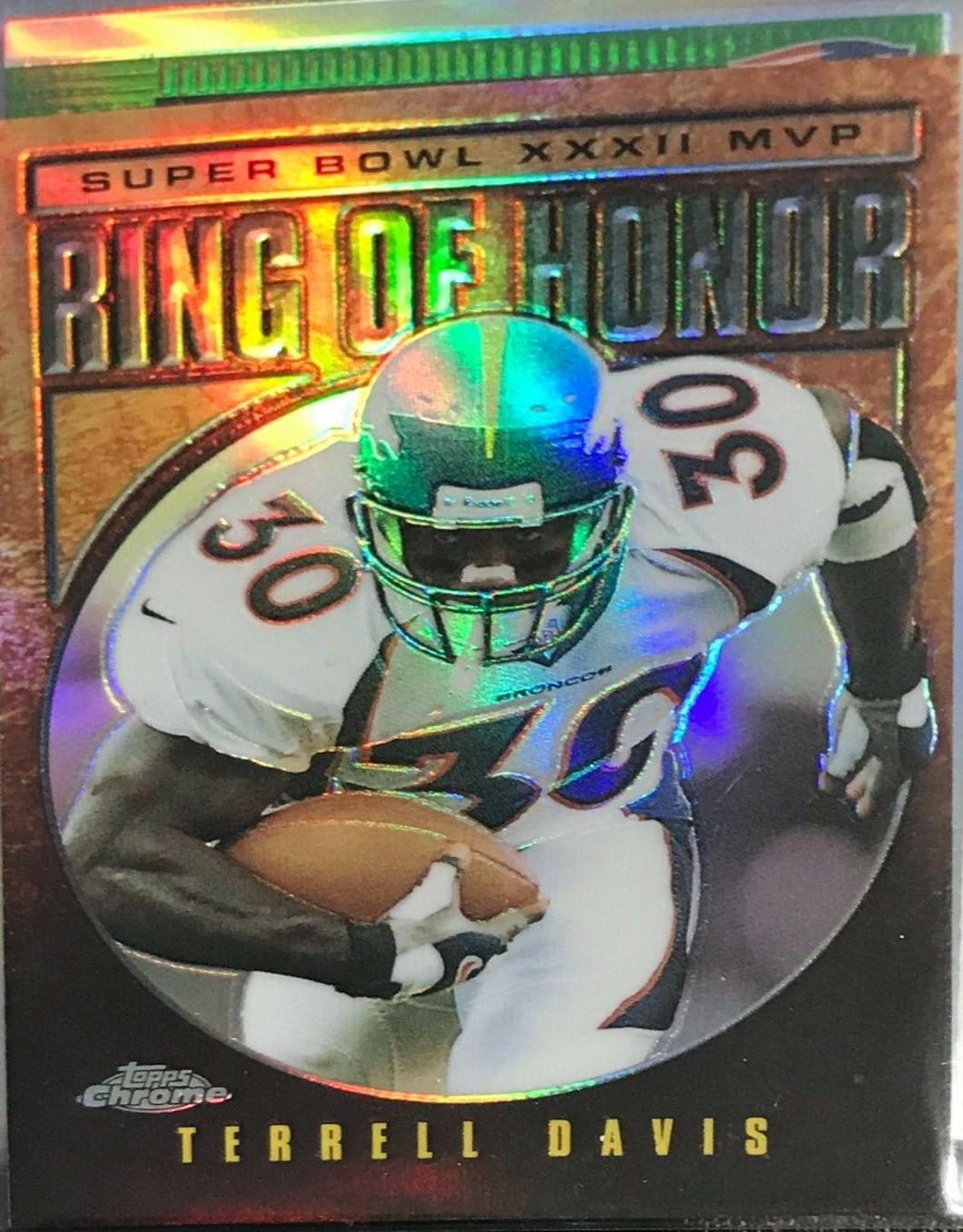 Terrell Davis [Refractor] #TD32 Football Cards 2002 Topps Chrome Ring of Honor