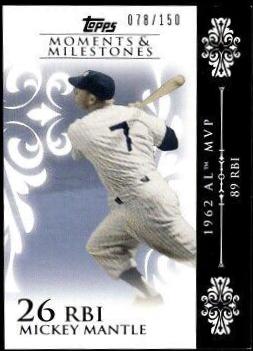 Mickey Mantle [RBI 6 Black] #6 Baseball Cards 2008 Topps Moments & Milestones