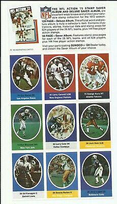 Don Maynard [Larry Cole] Football Cards 1972 Sunoco Stamps