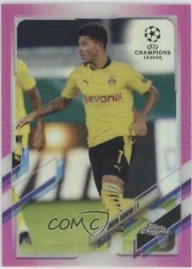 Jadon Sancho [Pink] #78 Soccer Cards 2020 Topps Chrome UEFA Champions League