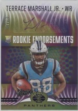 Terrace Marshall Jr. [Purple] #RE-18 Football Cards 2021 Panini Illusions Rookie Endorsements Autographs