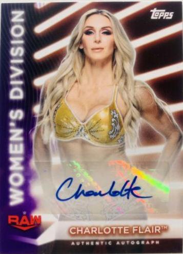 Charlotte Flair [Purple] #A-CF Wrestling Cards 2021 Topps WWE Women's Division Autographs