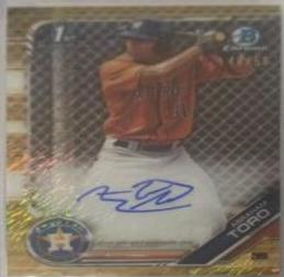 Abraham Toro [Gold Refractor] #CPA-AT Baseball Cards 2019 Bowman Chrome Prospects Autographs