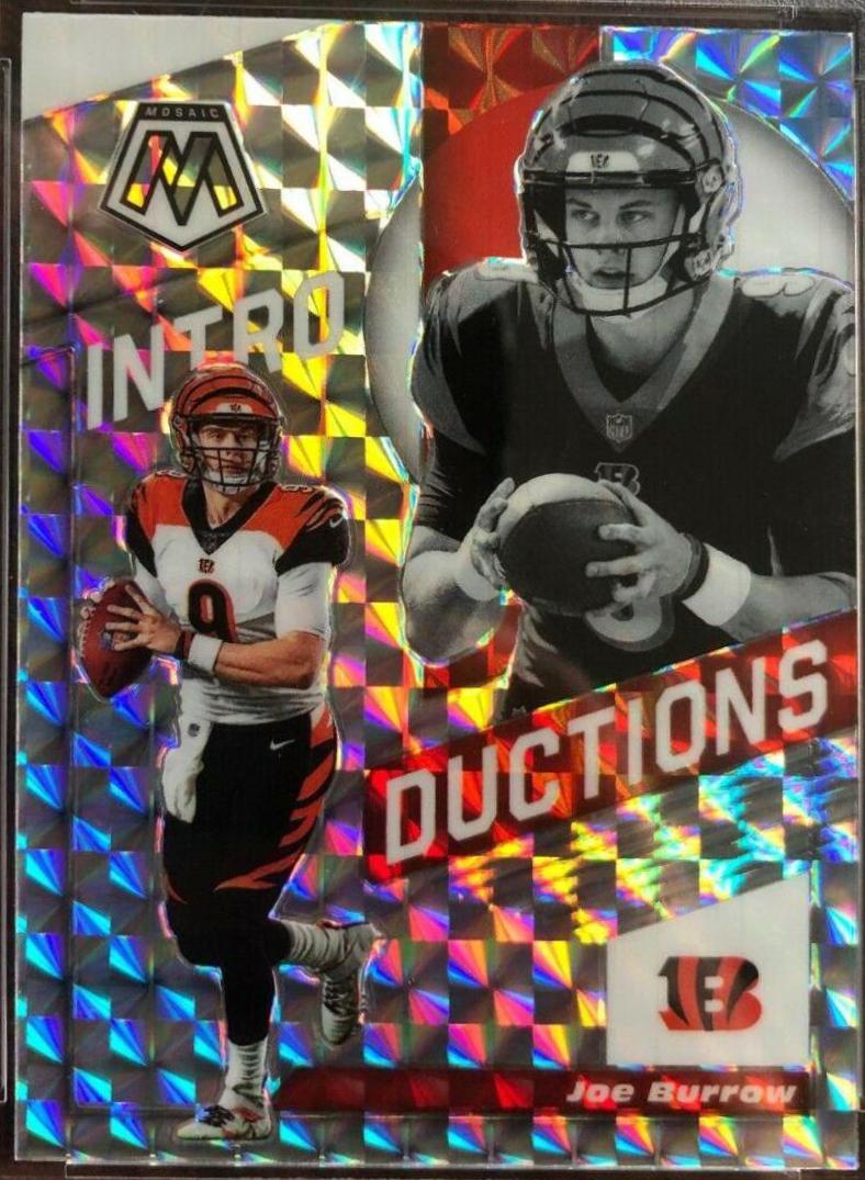 2020 Mosaic Introductions JOE BURROW NO HUDDLE good SILVER DISCO PRIZM RARE RC W/Case