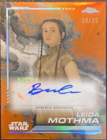 Bronte Carmichael as Leida Mothma [Rebel Orange Refractor] #AU-BC Star Wars 2024 Topps Chrome Autograph