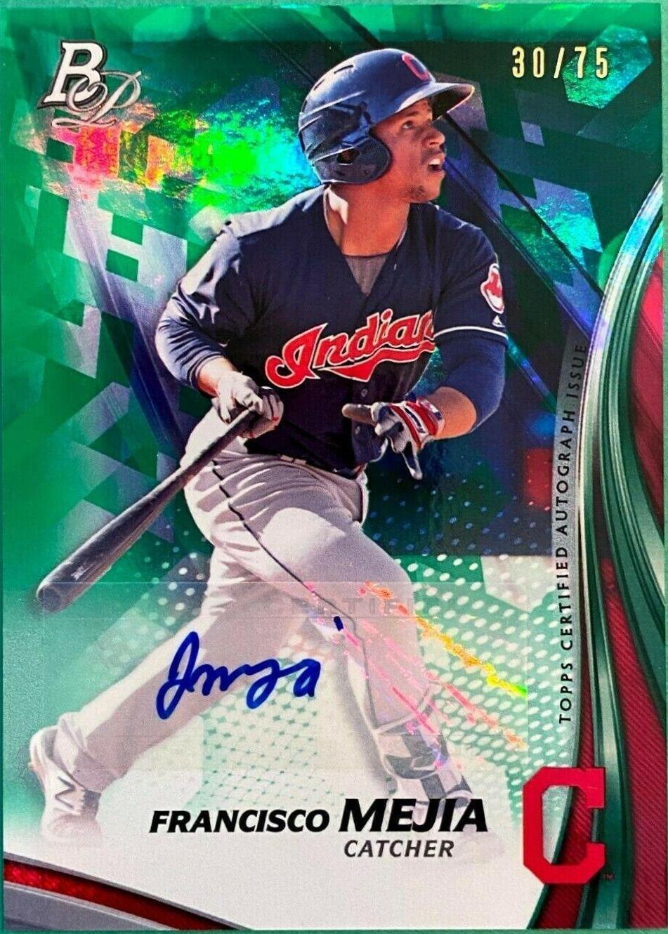 Francisco Mejia [Green] #TPA-FM Baseball Cards 2017 Bowman Platinum Top Prospects Autographs