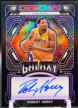 Robert Horry [Purple] #GA-RHO Basketball Cards 2021 Panini Obsidian Galaxy Autographs