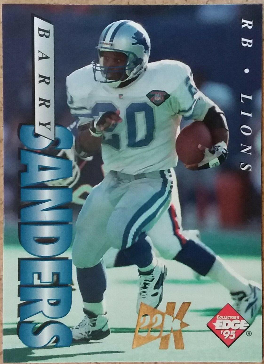 Barry Sanders [22K Gold] #69 Football Cards 1995 Collector's Edge