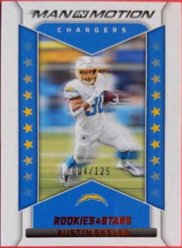 Austin Ekeler [Orange] #MM-9 Football Cards 2022 Panini Rookies & Stars Man In Motion