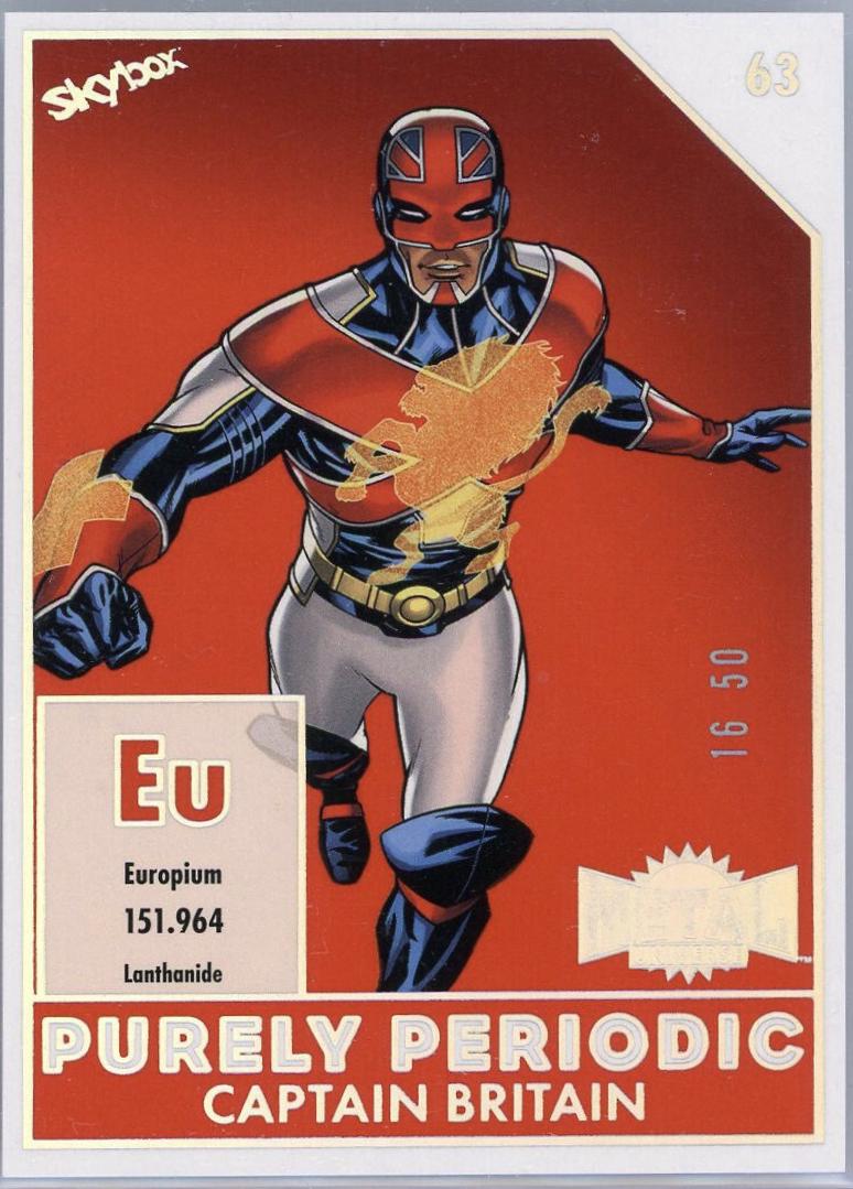 Captain Britain #PP-63 2024 SkyBox Metal Universe Avengers Purely Periodic