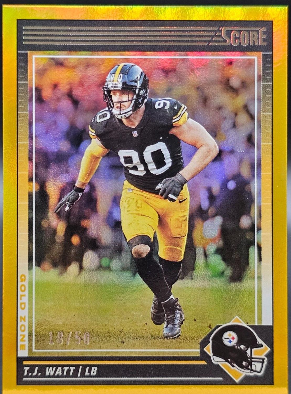 T.J. Watt [Gold Zone] 236 Prices 2024 Score Football Cards
