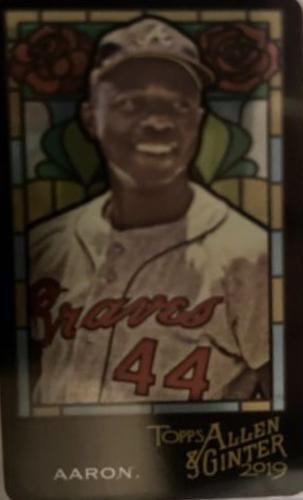 Hank Aaron [Mini Exclusive Extended Stained Glass] #368 Baseball Cards 2019 Topps Allen & Ginter