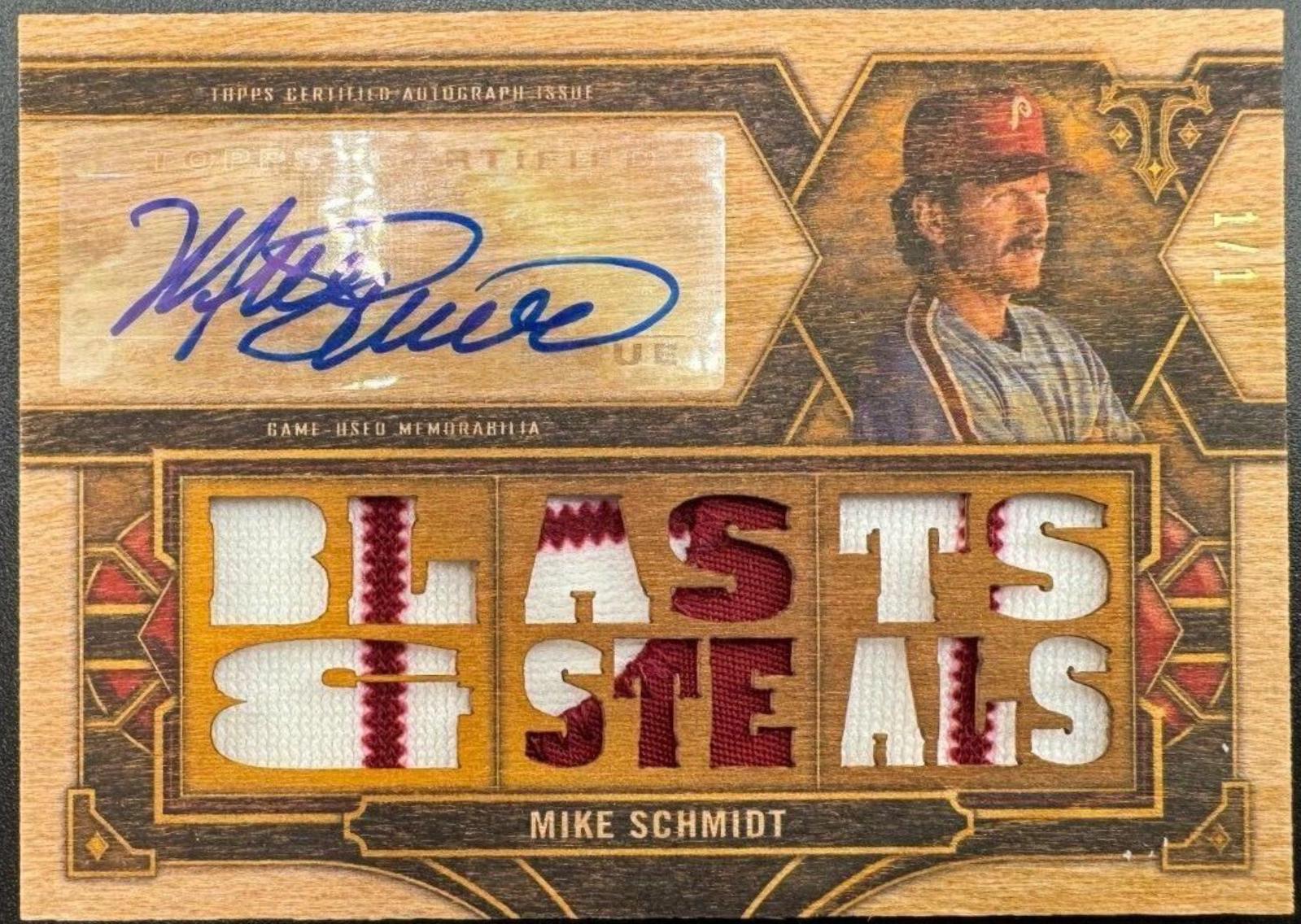 Mike Schmidt #TTAR-MSC1 Baseball Cards 2022 Topps Triple Threads Autograph Relic