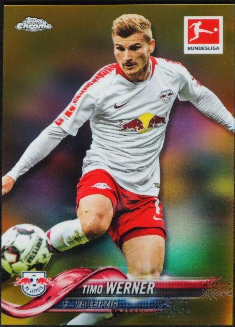 Timo Werner [Gold Refractor] #25 Soccer Cards 2018 Topps Chrome Bundesliga