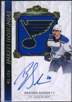 Brayden Schenn #II-SC Hockey Cards 2020 Upper Deck The Cup Inked Insignias Autograph Patch