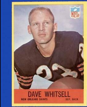 Dave Whitsell #130 Football Cards 1967 Philadelphia