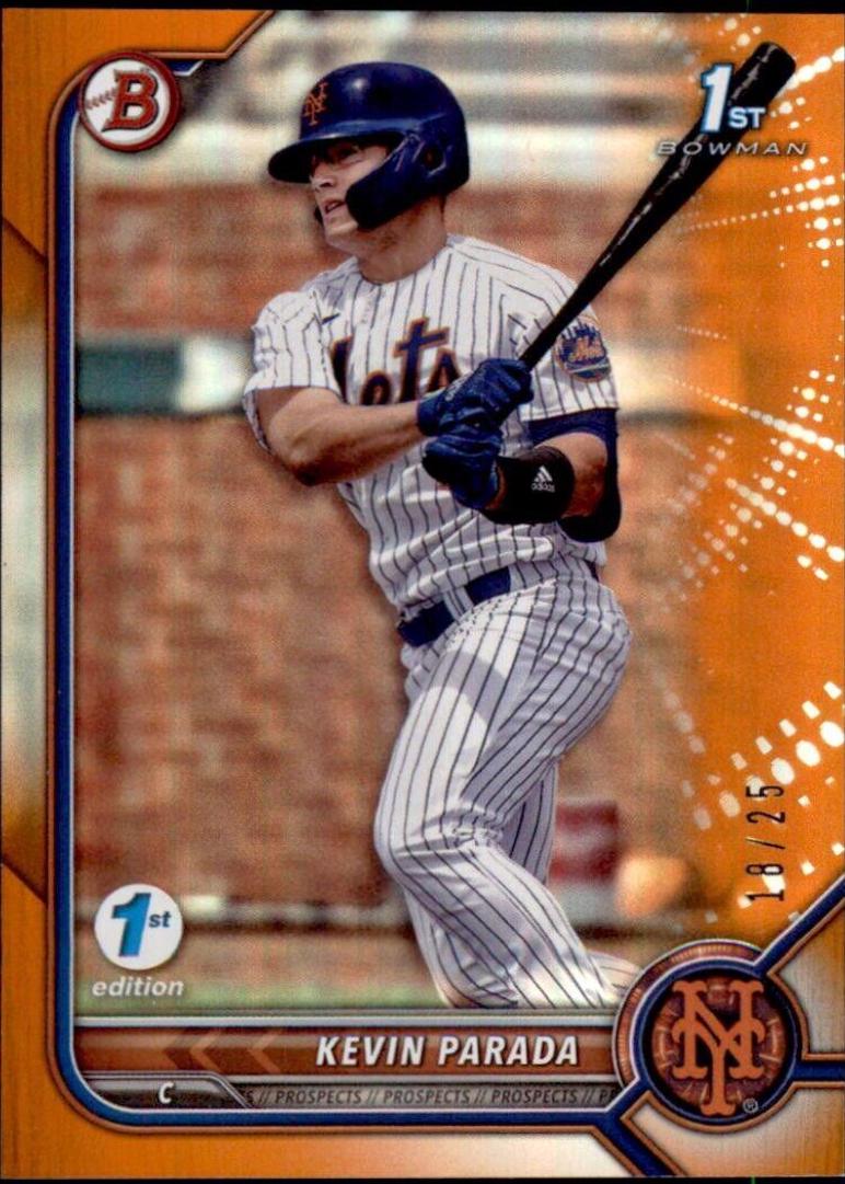 Kevin Parada [Orange] #BD-47 Baseball Cards 2022 Bowman Draft 1st Edition