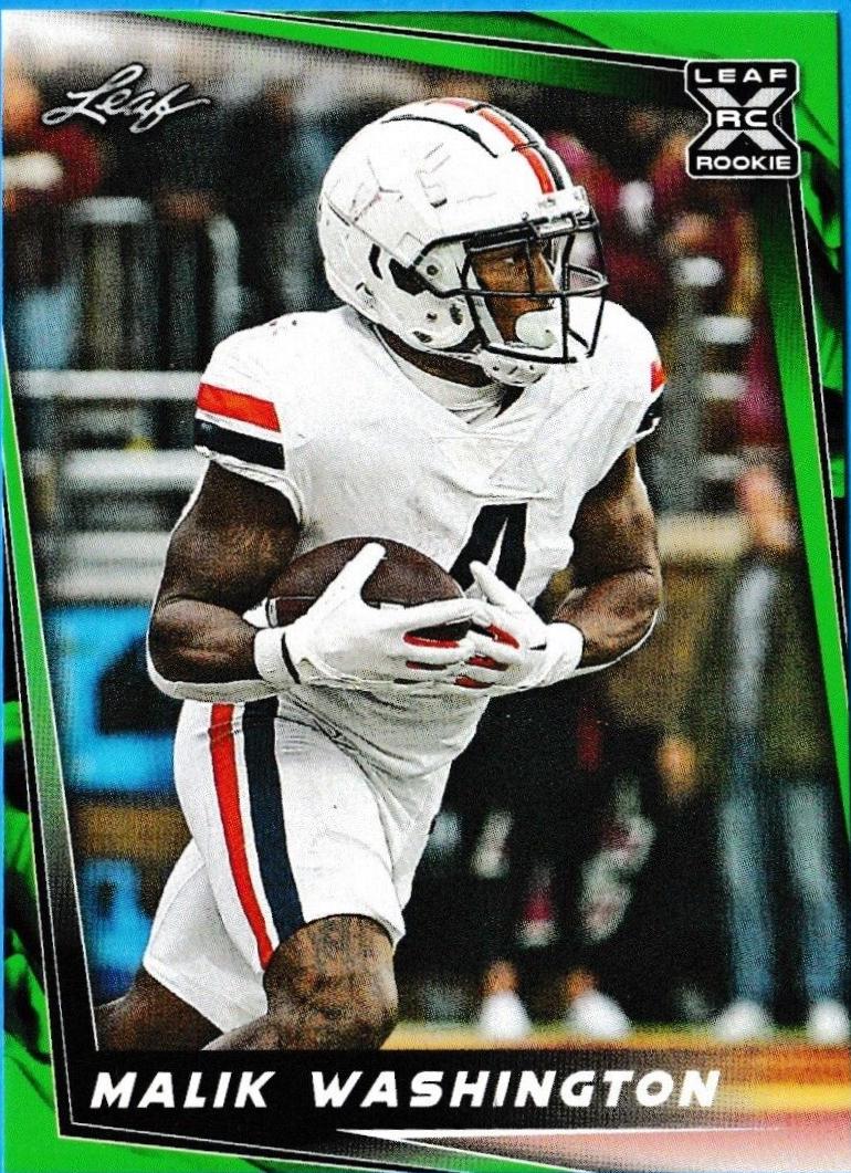 Malik Washington [Green] 56 Prices 2024 Leaf Football Cards