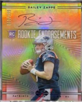 Bailey Zappe [Purple] #RE-BZ Football Cards 2022 Panini Illusions Rookie Endorsements Autographs