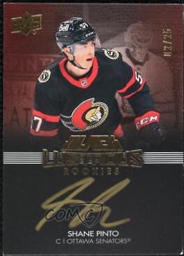 Shane Pinto [Gold] #LRS-SP Hockey Cards 2021 SPx UD Black Lustrous Rookie Signatures