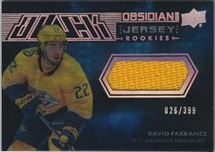 David Farrance #ORJ-DF Hockey Cards 2021 SPx UD Black Obsidian Rookie Jersey Prices