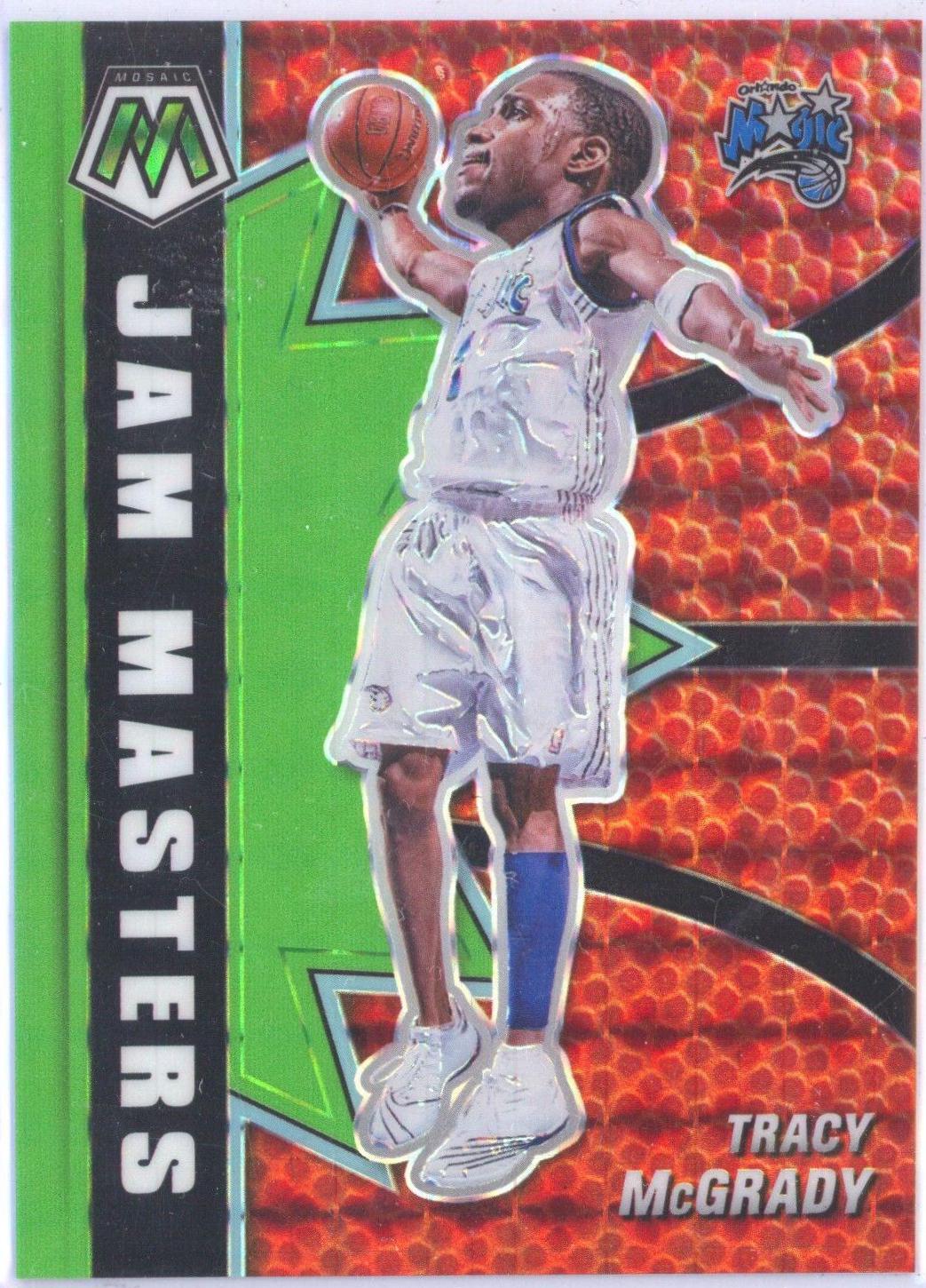 Tracy McGrady [Green Fluorescent] #18 Basketball Cards 2020 Panini Mosaic Jam Masters