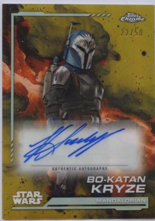 Katee Sackhoff as Bo-Katan Kryze [Gold Refractor] #AU-KSA Star Wars 2024 Topps Chrome Autograph