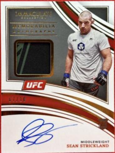 Sean Strickland [Memorabilia Autograph Gold] #103 Ufc Cards 2022 Panini Immaculate UFC