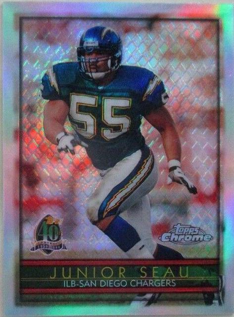 Junior Seau [Refractor] #4 Football Cards 1996 Topps Chrome