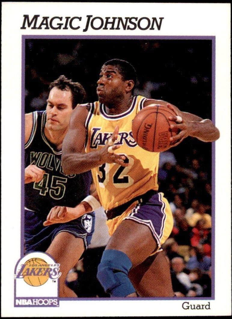 1991 NBA hoops Magic Johnson Los Angeles Lakers Basketball Card 2024