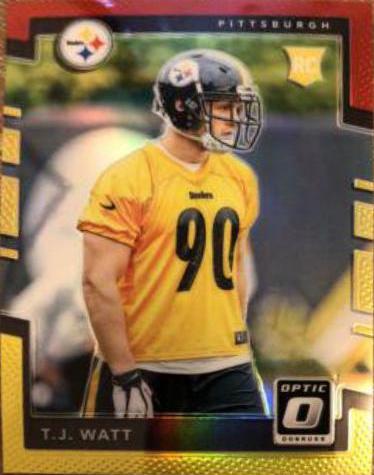 2017 Panini Donruss Optic HOLO authentic T.J. Watt PSA 9 Mint Rookie 122 Steelers RC TJ