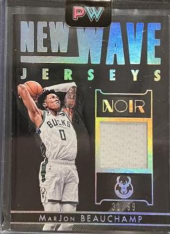 MarJon Beauchamp #NWJ-MJB Basketball Cards 2022 Panini Noir New Wave Jerseys