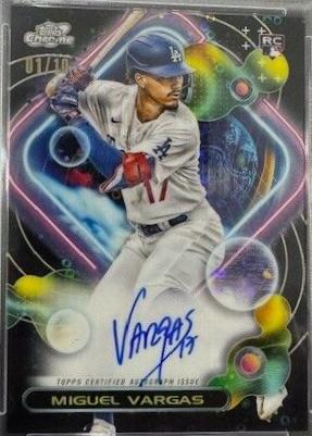 Miguel Vargas [Black Eclipse] #CCA-MVA Baseball Cards 2023 Topps Cosmic Chrome Autographs