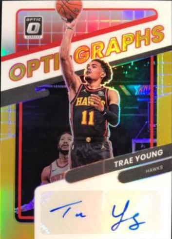 Trae Young [Gold] #51 Basketball Cards 2021 Panini Donruss Optic